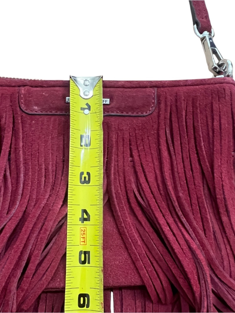 NWOT REBECCA MINKOFF Finn Suede Fringe Burgundy Western Boho Crossbody Bag - Picture 10 of 14